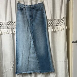 Jessica Simpson Light Blue Denim Maxi Skirt - Flared Panel